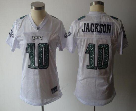 Eagles #10 DeSean Jackson White Women's Sweetheart Stitched NFL Jersey
